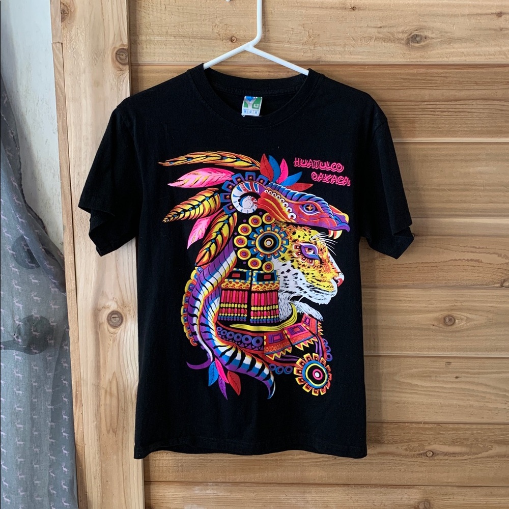 Tee‎ Shirt Men’s Medium Double Sided Art to Wear Aztec Psychedelic
